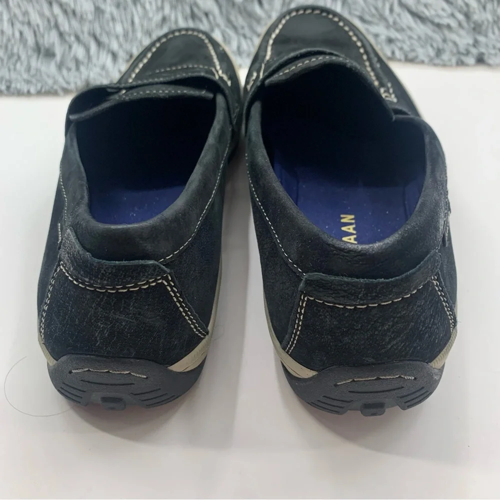Cole Haan Loafers Shoes Mens Size 9 C30989 Claude Black Leather Driving Penny
